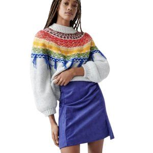 NWT Anthropologie Roxanna Sueded Mini Skirt in Navy Size US 4